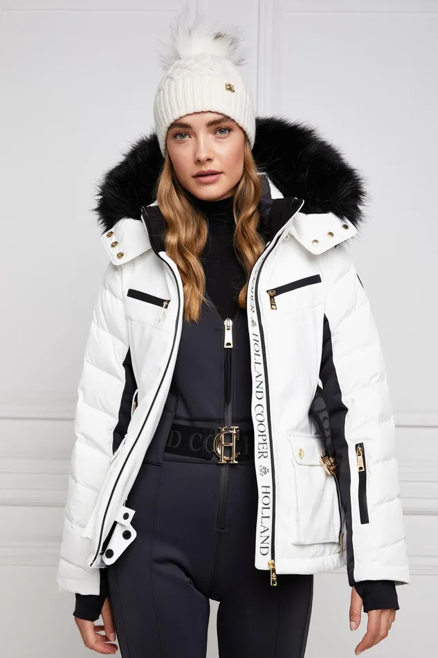 Holland Cooper Ski Jacket White Women Ski Jackets