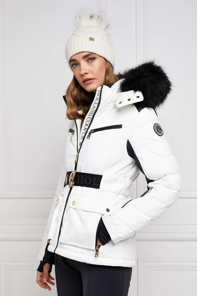 Holland Cooper Ski Jacket White Women Ski Jackets