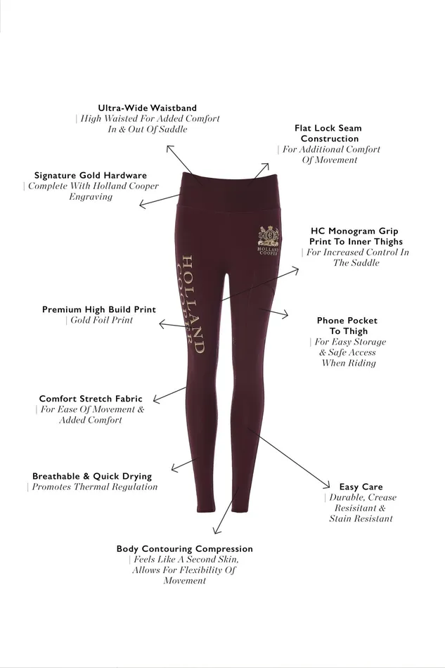 Holland Cooper Sport Legging Mulberry Women Leggings Holland Cooper Sport Legging Mulberry Women Leggings