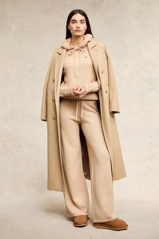 Holland Cooper Verbier Wide Leg Pant Light Camel Women Trousers