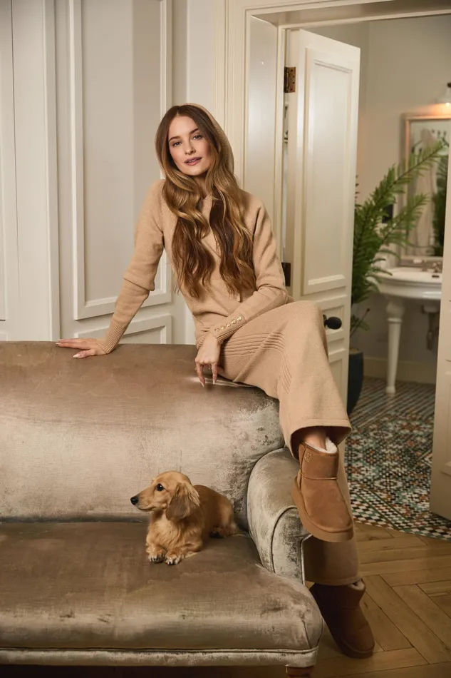 Holland Cooper Verbier Wide Leg Pant Light Camel Women Trousers