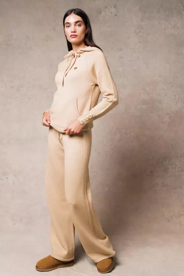 Holland Cooper Verbier Wide Leg Pant Light Camel Women Trousers