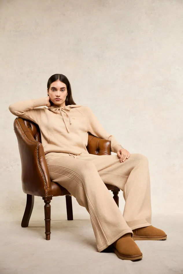 Holland Cooper Verbier Wide Leg Pant Light Camel Women Trousers