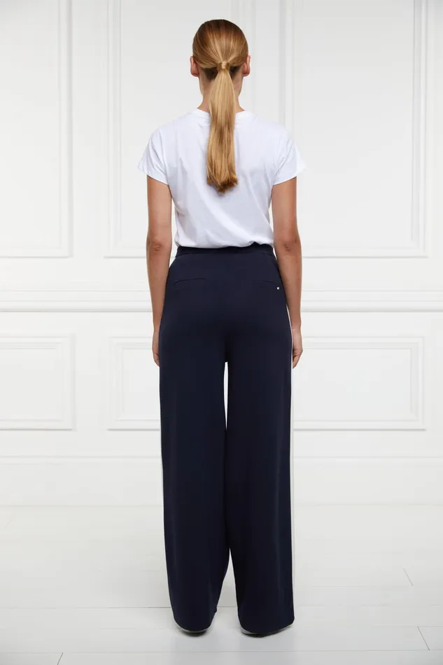 Holland Cooper Wide Leg Pant Ink Navy Women Trousers Holland Cooper Wide Leg Pant Ink Navy Women Trousers