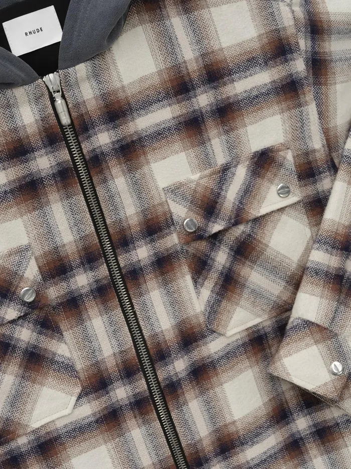 HOODED FLANNEL JACKET Men Rhude Outerwear