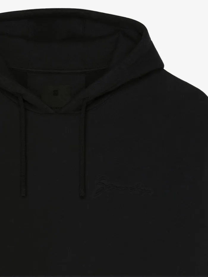 Hoodie In Fleece With Baroque Embossing Black Men Givenchy Sweatshirts and Hoodies