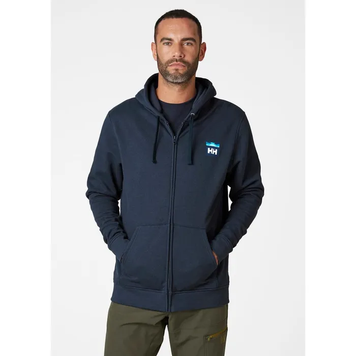 Hoodies and Sweatshirts Men Helly Hansen NORD GRAPHIC FZ HOODIE 597 Navy