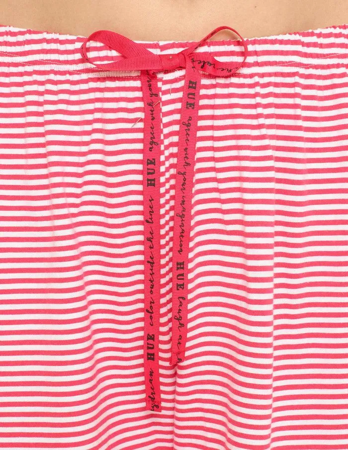 Hue Anniversary Stripe PJ Boxer Teaberry Women Bottoms