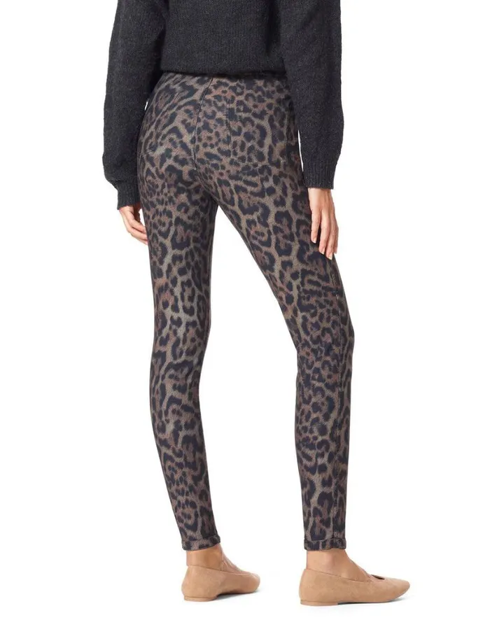 Hue Cheetah Reversible Denim High Rise Leggings Cheetah Women Skinny