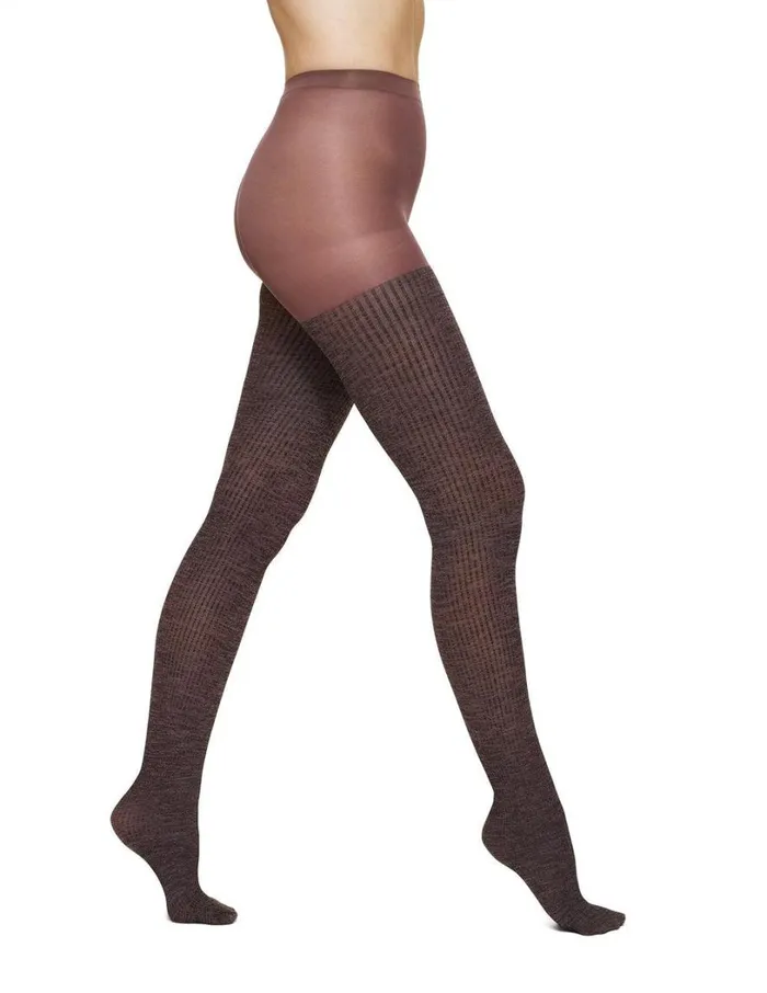 Hue Classic Rib Tight With Control Top Shitake Heather Women Fashion