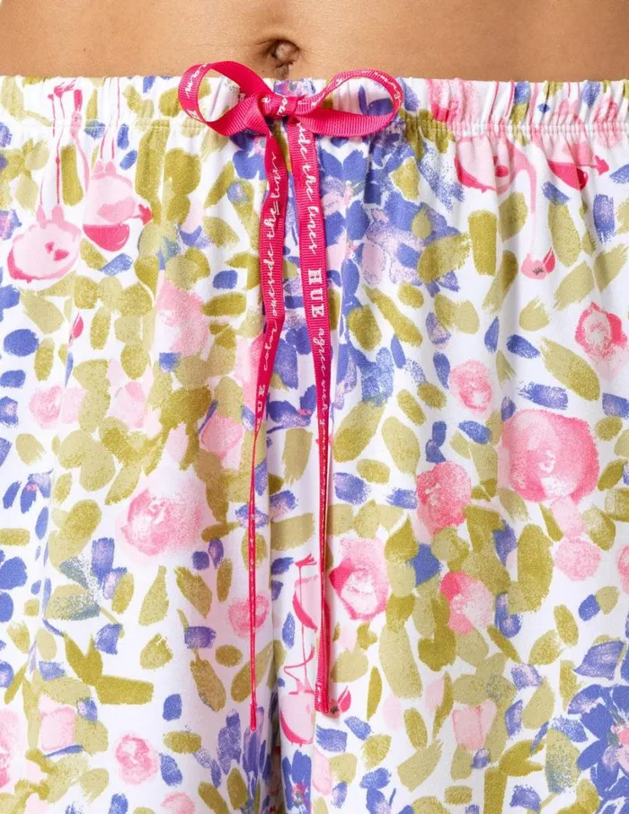 Hue Floral Flamingos PJ Bermuda Shorts White Women Plus Size