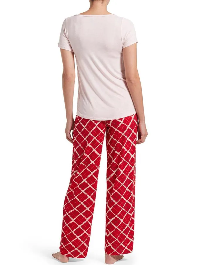 Hue High On Love Short Sleeve Set Pink Dogwood Women Sets