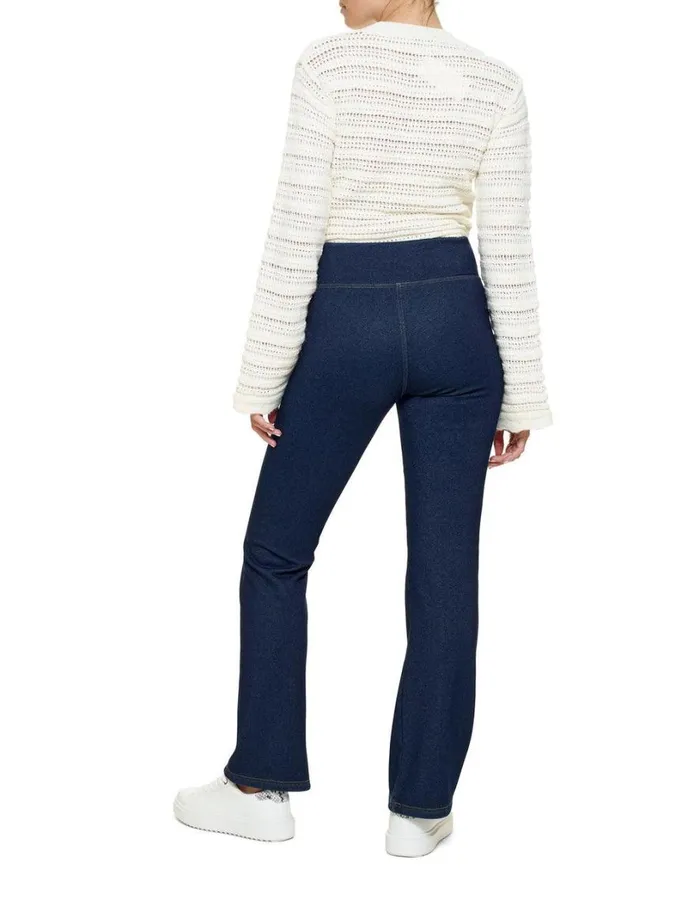 Hue Plush Lined Denim Bootcut Legging Midnight Rinse Women Bootcut