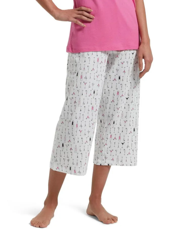 Hue SleepWell Dwink Dwink Capri White Women Plus Size