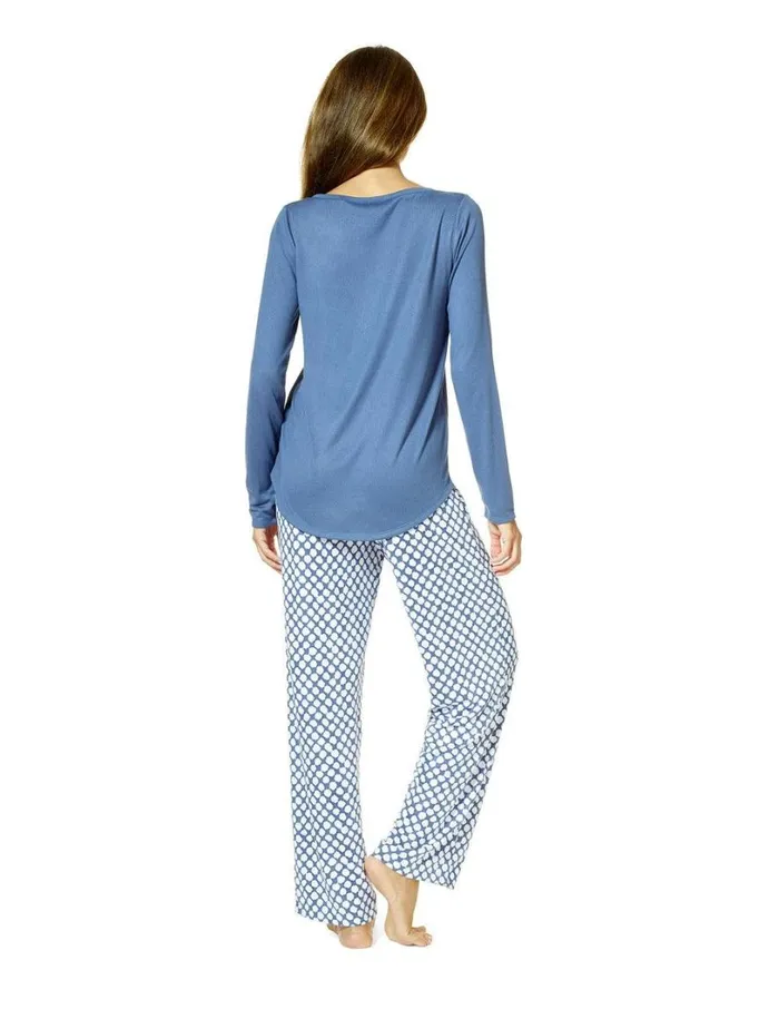 Hue Snowman Smiles PJ Set Blue Indigo Women Sets