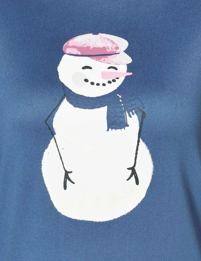 Hue Snowman Smiles PJ Set Blue Indigo Women Sets