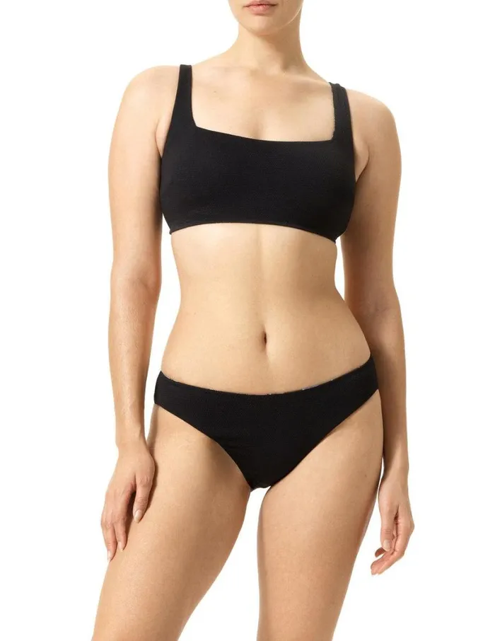 Hue Tropical Breeze Reversible Sporty Bikini Top Black Women Tops