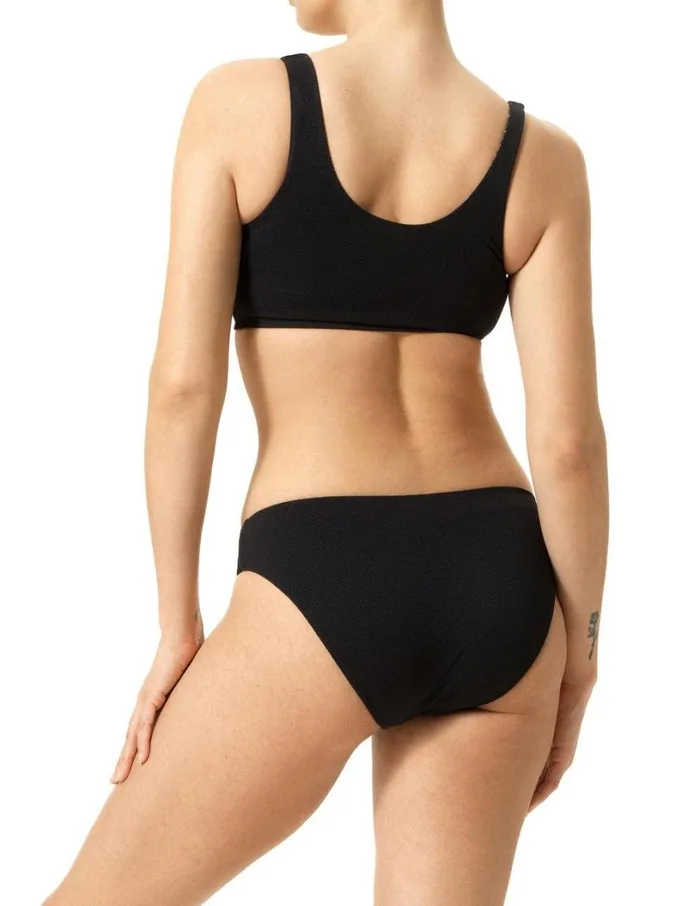 Hue Tropical Breeze Reversible Sporty Bikini Top Black Women Tops