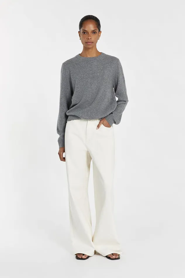 INDY GREY CASHMERE KNIT JUMPER Women DISSH Long Sleeved