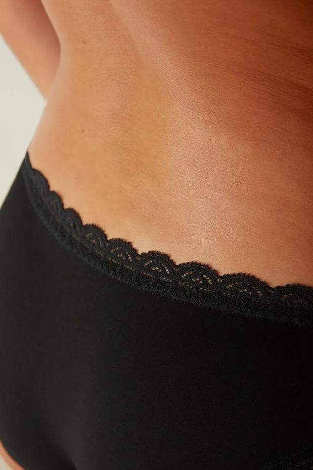 Intimissimi Bikini Panties Women Cotton And Lace Panties 019 8211 Black