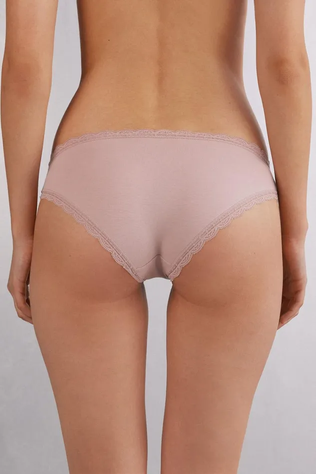 Intimissimi Bikini Panties Women Cotton And Lace Panties Pink 011i 8211 Elegant Pink