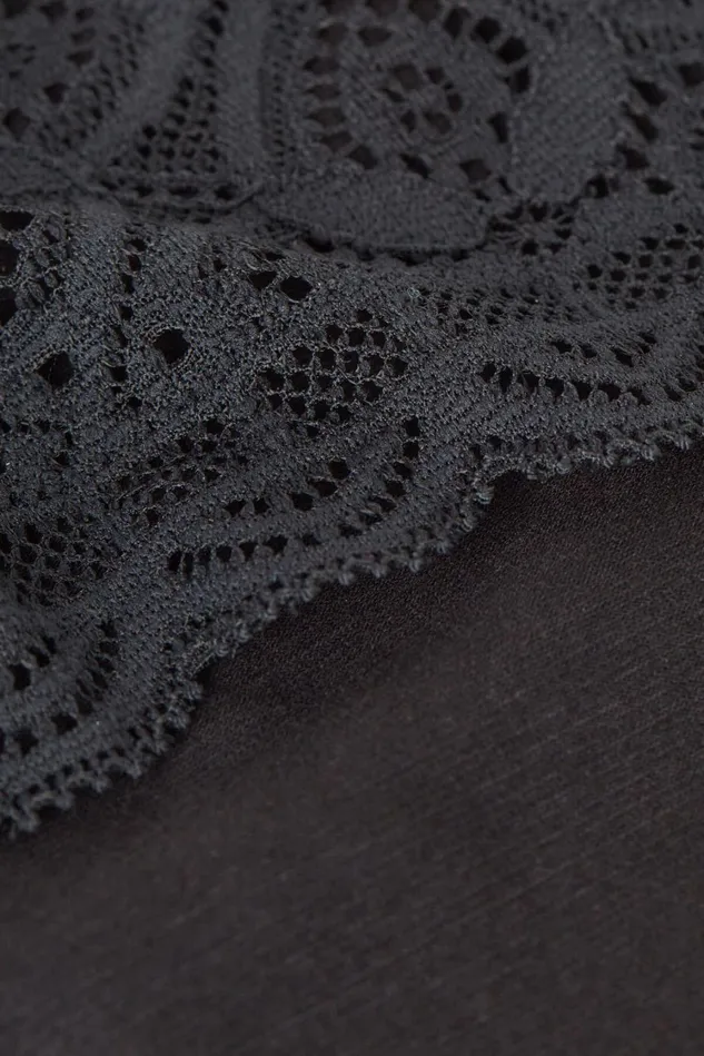 Intimissimi Bikini Panties Women Lace And Cotton High Rise Panties Black 019 8211 Black