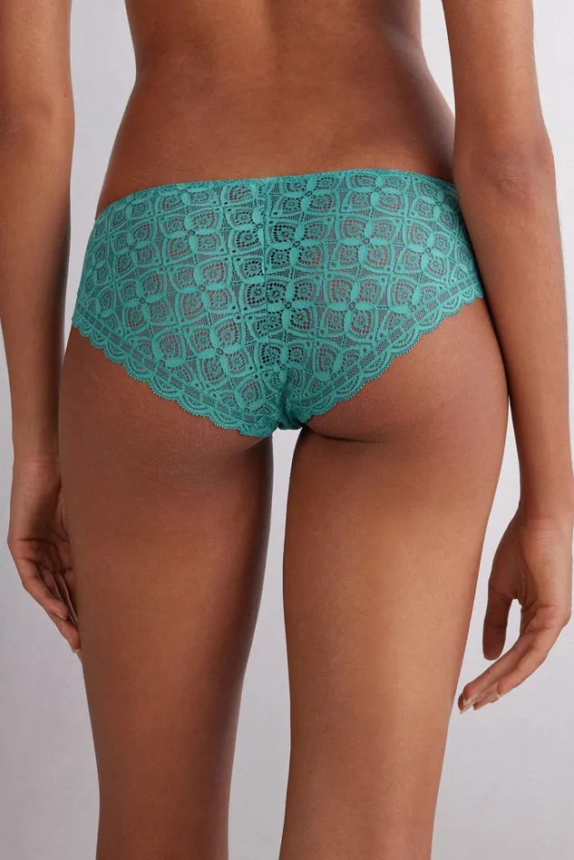Intimissimi Bikini Panties Women Low Rise Lace Panties Blue 654j 8211 Lagoon Blue