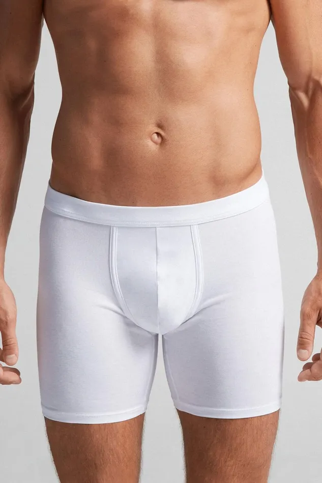 Intimissimi Boxers Men Superior Cotton Long Boxers White 001 8211 White