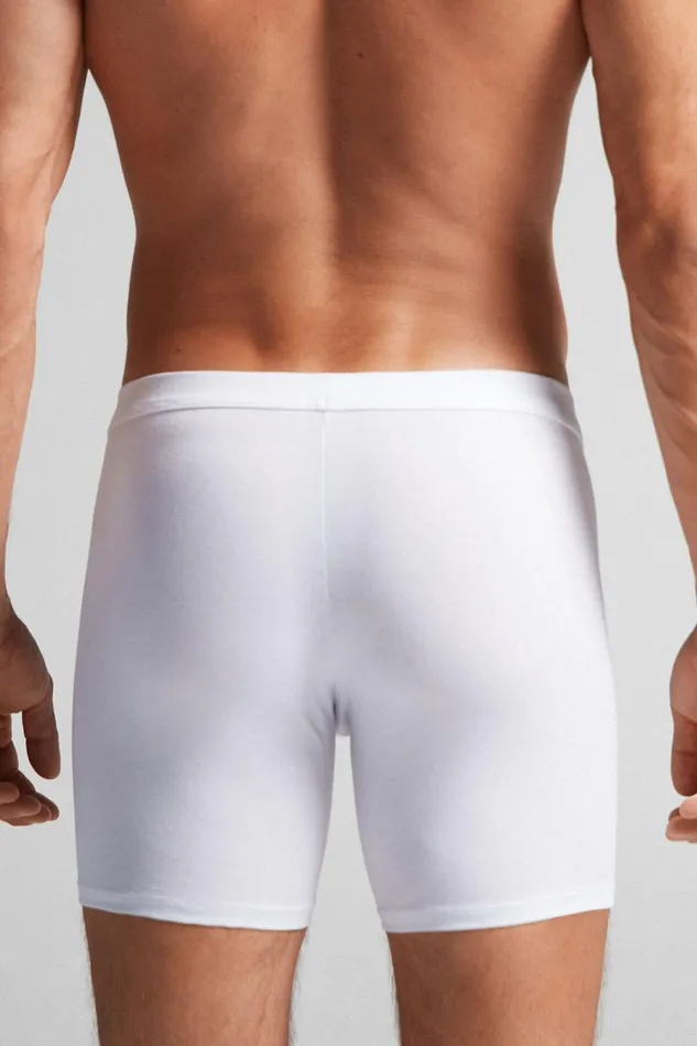 Intimissimi Boxers Men Superior Cotton Long Boxers White 001 8211 White