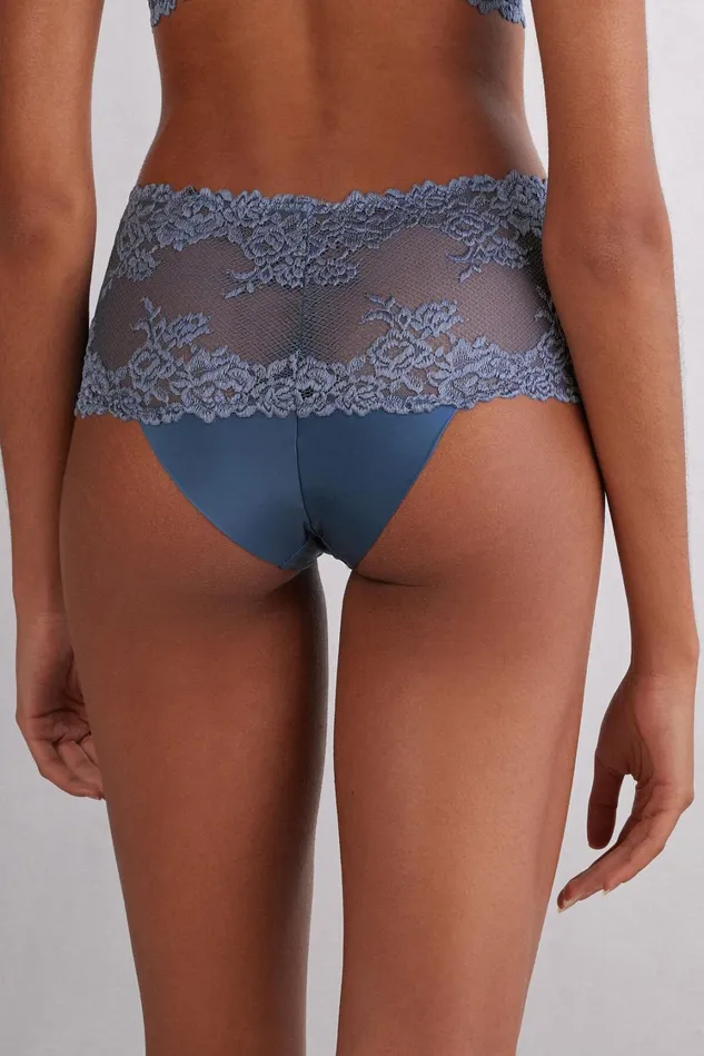 Intimissimi Boyshorts and Hipsters Women Pretty Flowers Hipster Brazilian Blue 658j 8211 Lapis Blue
