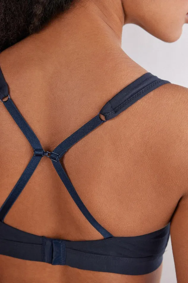 Intimissimi Bralette Women Lara Cotton Triangle Bra Blue 1467 8211 Intense Blue