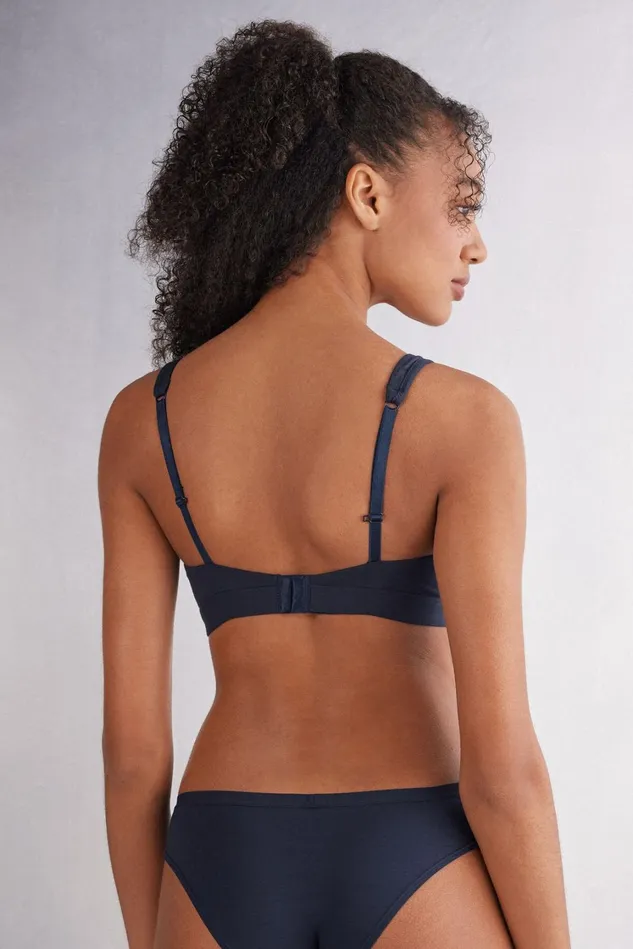 Intimissimi Bralette Women Lara Cotton Triangle Bra Blue 1467 8211 Intense Blue