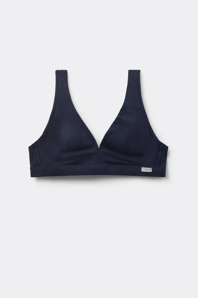 Intimissimi Bralette Women Lara Cotton Triangle Bra Blue 1467 8211 Intense Blue
