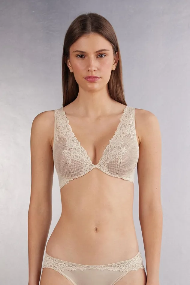Intimissimi Bralette Women Pretty Flowers Elena Balconette Bra Natural 2280 8211 Avorio Crema Intimissimi Bralette Women Pretty Flowers Elena Balconette Bra Natural 2280 8211 Avorio Crema