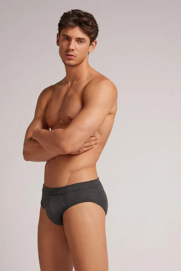 Intimissimi Briefs Men Soft Silk Briefs Grey 040 8211 Dark Grey Blend
