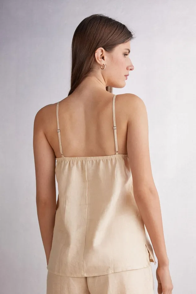 Intimissimi Camisoles Tank Tops Women Linen Cloth Top Natural 913i 8211 Rope Beige