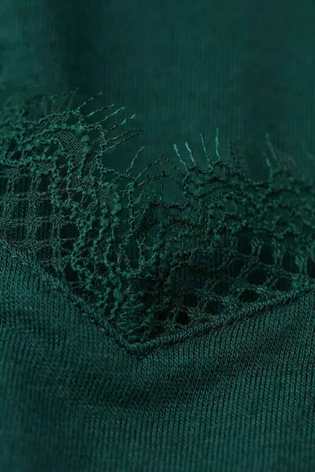 Intimissimi Camisoles Tank Tops Women Modal Ultralight Cashmere Blend Top With Lace 448j 8211 Velvet Green