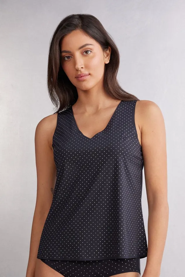 Intimissimi Camisoles Tank Tops Women Time To Sparkle Rhinestone Tank Top Black 3456 8211 Nerocrystal Intimissimi Camisoles Tank Tops Women Time To Sparkle Rhinestone Tank Top Black 3456 8211 Nerocrystal