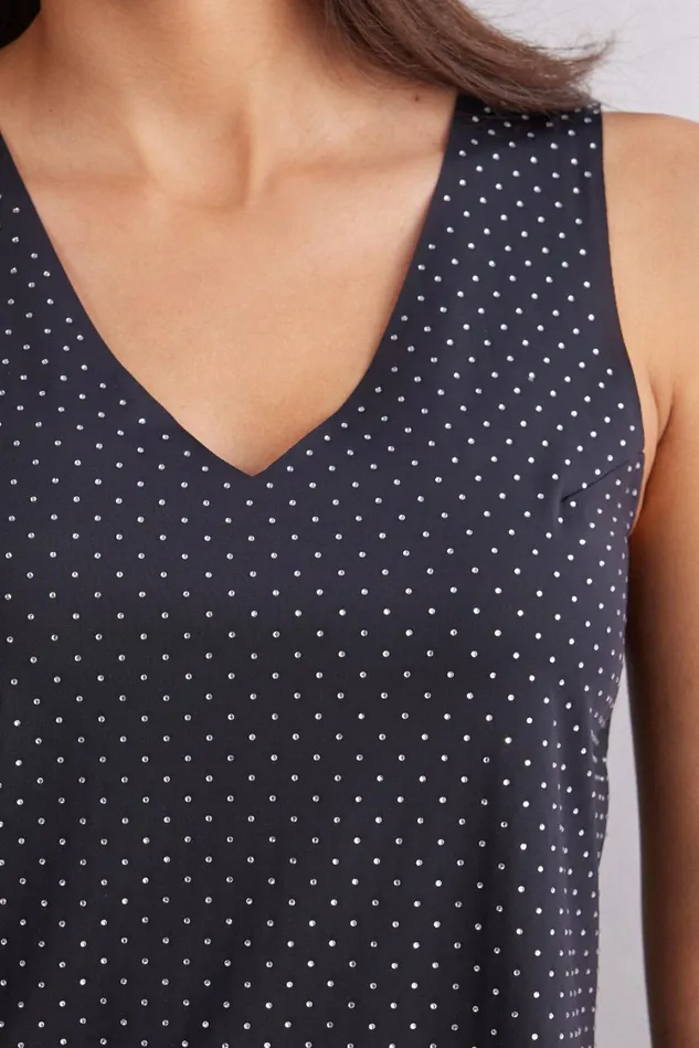 Intimissimi Camisoles Tank Tops Women Time To Sparkle Rhinestone Tank Top Black 3456 8211 Nerocrystal