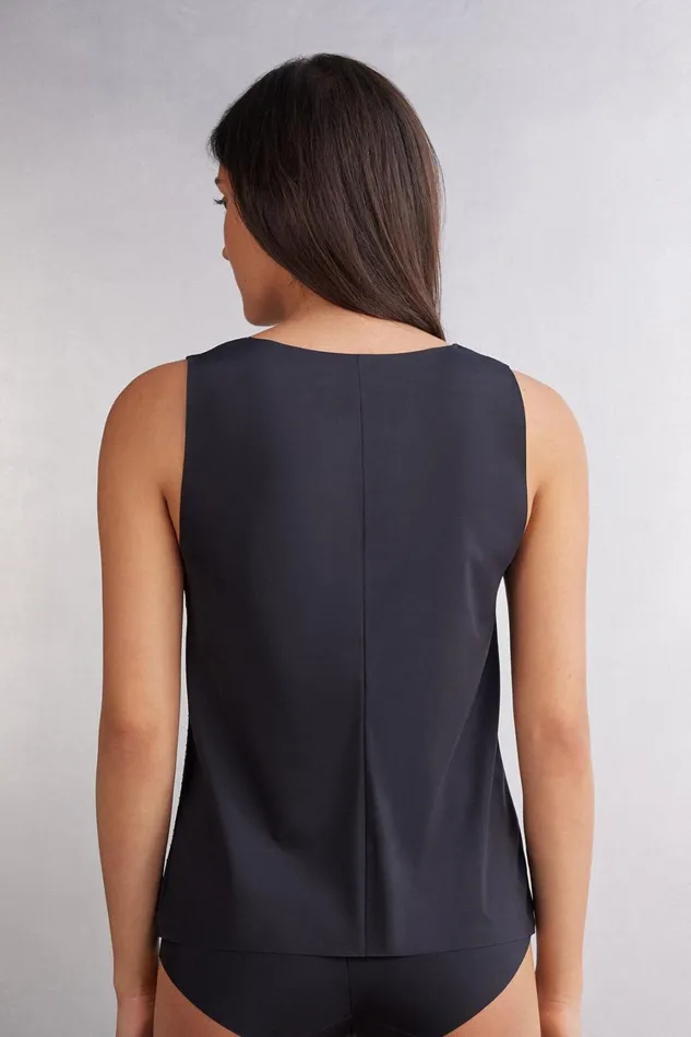 Intimissimi Camisoles Tank Tops Women Time To Sparkle Rhinestone Tank Top Black 3456 8211 Nerocrystal