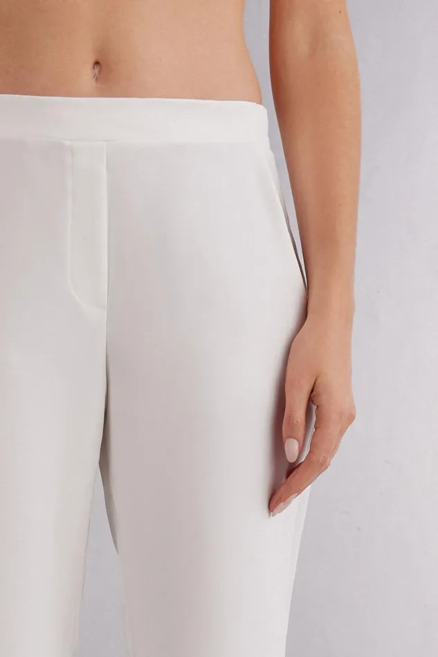 Intimissimi Leggings Pants Women Trousers With Pockets Ivory 2127 8211 Talc White