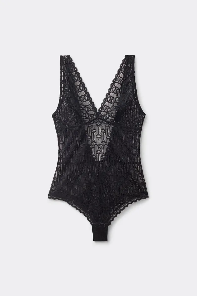 Intimissimi Lingerie Bodysuits Women Elegant Silhouette Lace Bodysuit Black 019 8211 Black