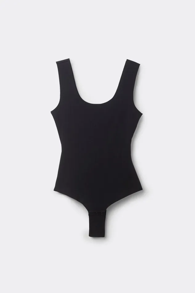 Intimissimi Lingerie Bodysuits Women Raw Edge Cotton Bodysuit Black 019 8211 Black