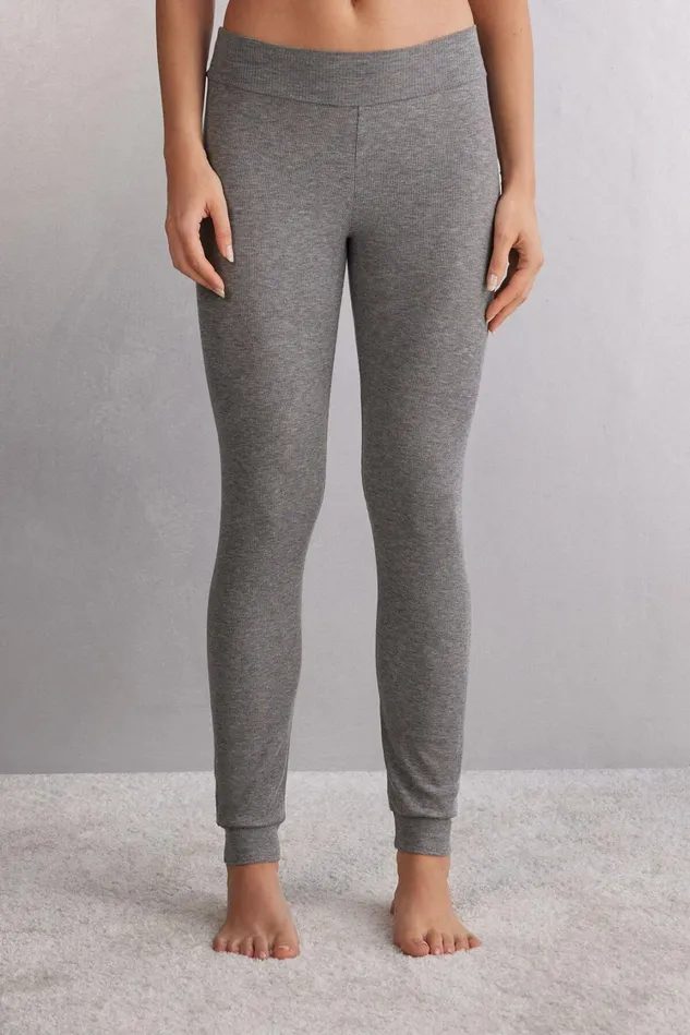 Intimissimi Long Pajamas Women Luxury Comfort Leggings Grey 456j 8211 Medium Grey Mel