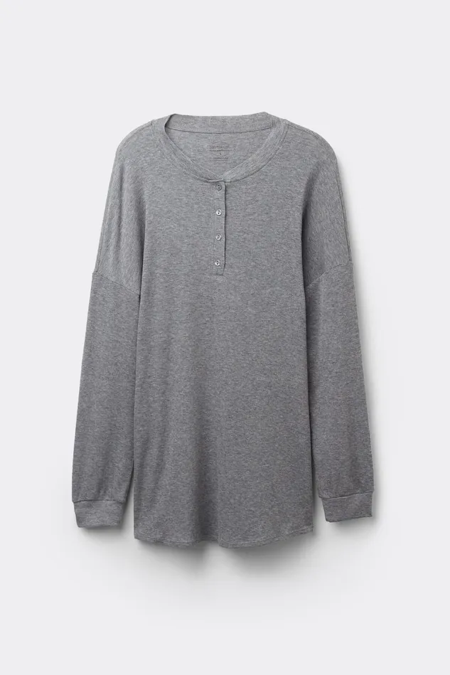 Intimissimi Long Pajamas Women Luxury Comfort Long Sleeve Top Grey 456j 8211 Medium Grey Mel