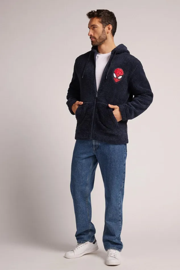 Intimissimi Long Sleeve Tops Men SpiderMan Marvel Polar Fleece Sweatshirt Blue 800 8211 Blu Notte