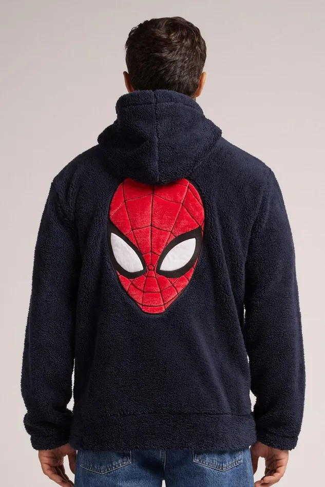 Intimissimi Long Sleeve Tops Men SpiderMan Marvel Polar Fleece Sweatshirt Blue 800 8211 Blu Notte
