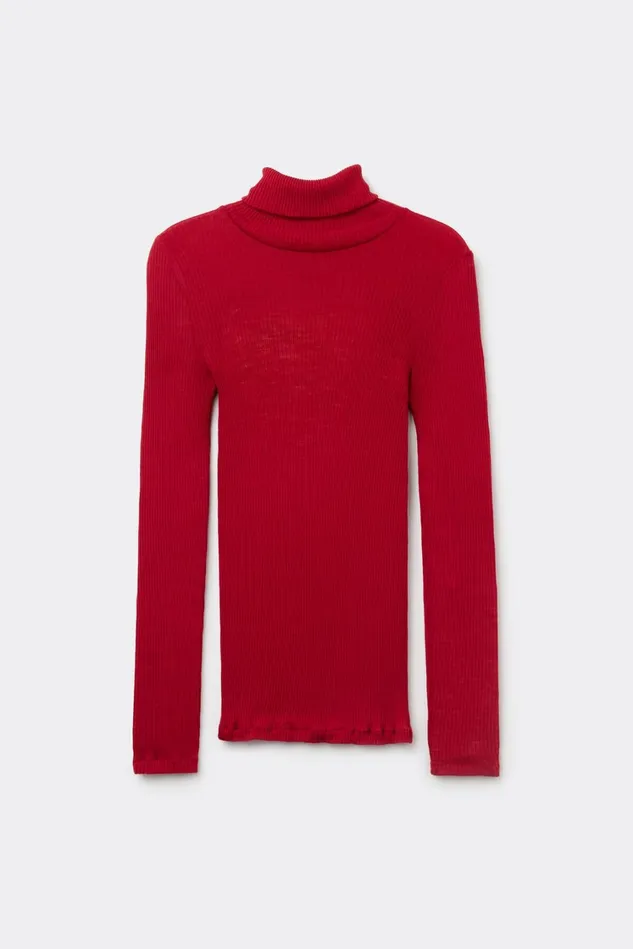 Intimissimi Long Sleeve Tops Women LongSleeve HighNeck Tubular Top In Wool And Silk Red 1473 8211 Rosso