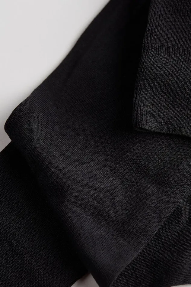 Intimissimi Long Socks Men Tall Sateen Egyptian Cotton Socks Black 019 8211 Black