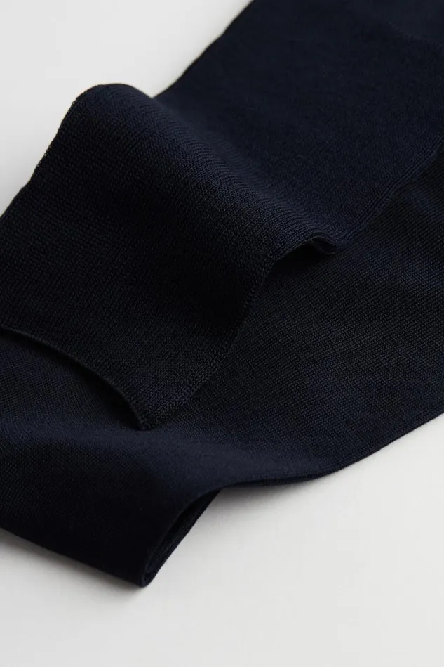 Intimissimi Long Socks Men Tall Sateen Egyptian Cotton Socks Blue 016 8211 Blue